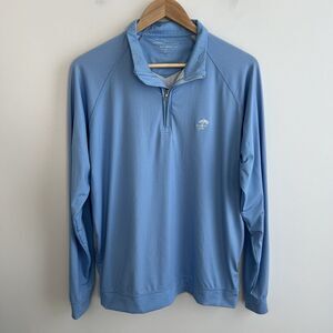 Holderness Bourne 1/4 Pullover Mens Medium Blue Long Sleeve Sweatshirt Golf 1919